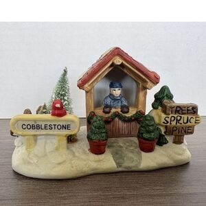Vintage Cobblestone Corners 2003 Trees For Sale Christmas Village Tree Farm